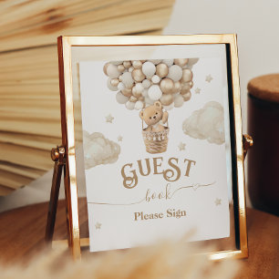 Teddy Bear Balloon Baby Shower guest book