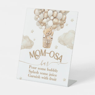 Teddy Bear Balloon Baby Shower momosa bar Pedestal Sign