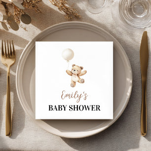 Teddy Bear Balloon Baby Shower Napkins