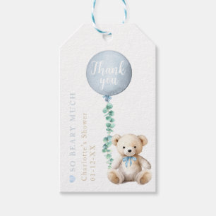 Teddy Bear Balloon Baby Shower Thank You Tag