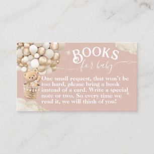 Teddy Bear Balloon Bearly Wait Baby Shower books Enclosure Card
