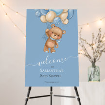Teddy Bear Balloon Blue Foam Board