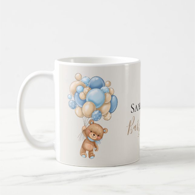 Teddy Bear Balloon Brown Coffee Mug (Left)