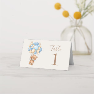 Teddy Bear Balloon Brown Place Card