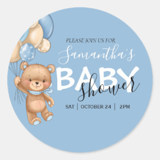 Teddy Bear Balloon  Classic Round Sticker