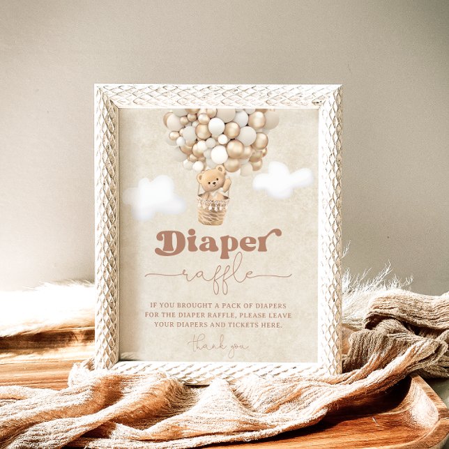 Teddy Bear Balloon Diaper Raffle Poster (Creator Uploaded)