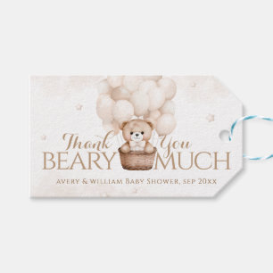 Teddy Bear Balloon Neutral Baby Shower  Gift Tags