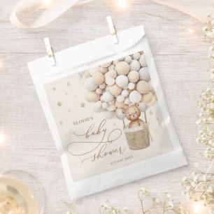 Teddy Bear Balloon Neutral Bearly Wait Baby Shower Favour Bags
