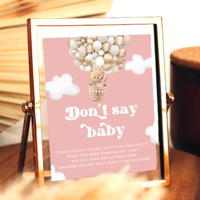 Teddy Bear Balloon Pink Dont Say Baby Game Poster (Creator Uploaded)