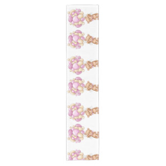 Teddy Bear Balloon Pink Short Table Runner