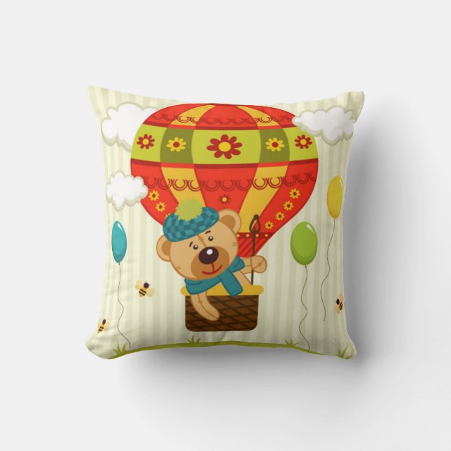 Teddy Bear Balloon Ride Cushion (Front)
