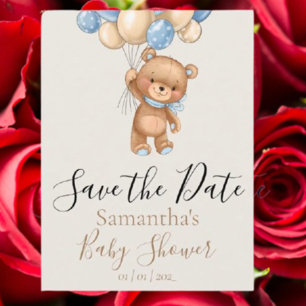 Teddy Bear Balloon Save the Date  Postcard