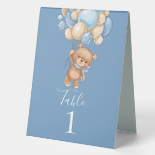Teddy Bear Balloon Table Tent Sign
