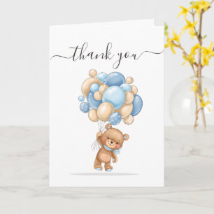 Teddy Bear Balloon Thank You Card