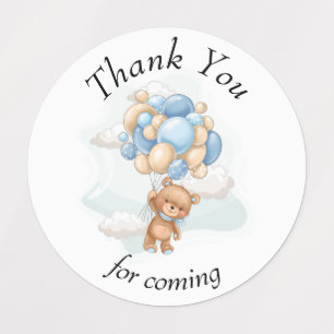 Teddy Bear BALLOON thank you  Labels