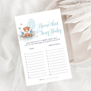 Teddy Bear Balloon That Song Boy Baby Shower Game