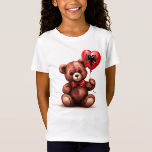 teddy bear & balloon with the Albanian flag. T-Shirt