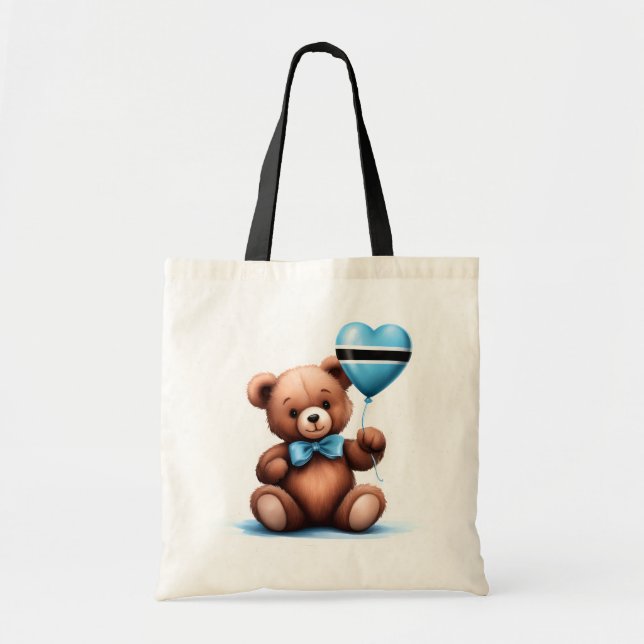 teddy bear & balloon with the Botswana flag. Tote Bag (Front)