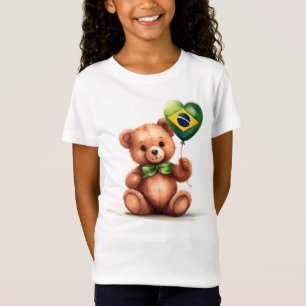 teddy bear & balloon with the Brazilian flag. T-Shirt
