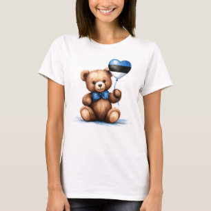teddy bear & balloon with the Estonian flag. T-Shirt