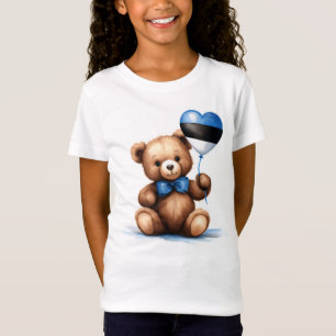 teddy bear & balloon with the Estonian flag. T-Shirt