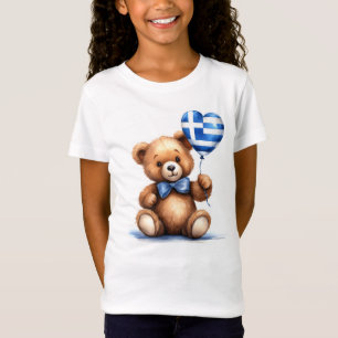 teddy bear & balloon with the Greek flag. T-Shirt