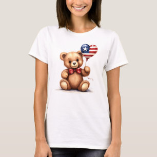 teddy bear & balloon with the Liberian flag. T-Shirt
