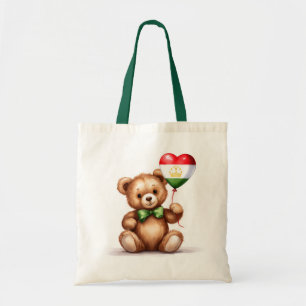 teddy bear & balloon with the Tajikistan flag. Tote Bag