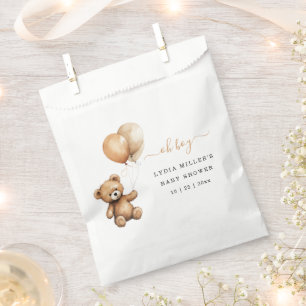 Teddy bear Balloons baby shower Gender neutral  Favour Bags