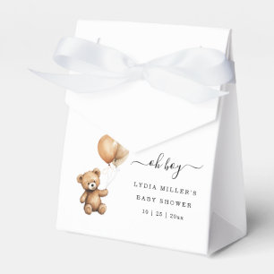 Teddy bear Balloons baby shower Gender neutral  Favour Box