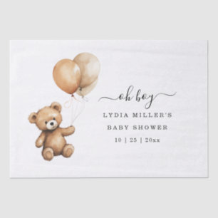 Teddy bear Balloons baby shower Gender neutral  Tissue Paper