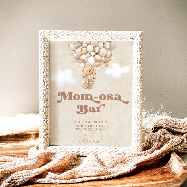 Teddy Bear Balloons Baby Shower Mum-osa Bar Sign (Creator Uploaded)