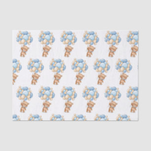 Teddy Bear Balloons Baby Shower Tissue Paper