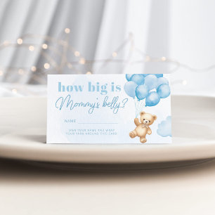 Teddy bear balloons blue how big is mummy's belly enclosure card