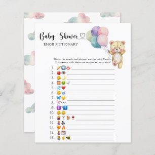 Teddy bear balloons - emoji pictionary game