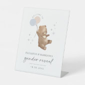 Teddy Bear Balloons Gender Reveal Welcome Sign (Front)