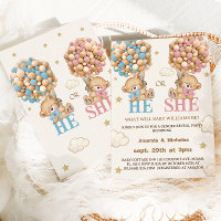 Teddy bear Balloons He or She Gender Reveal
