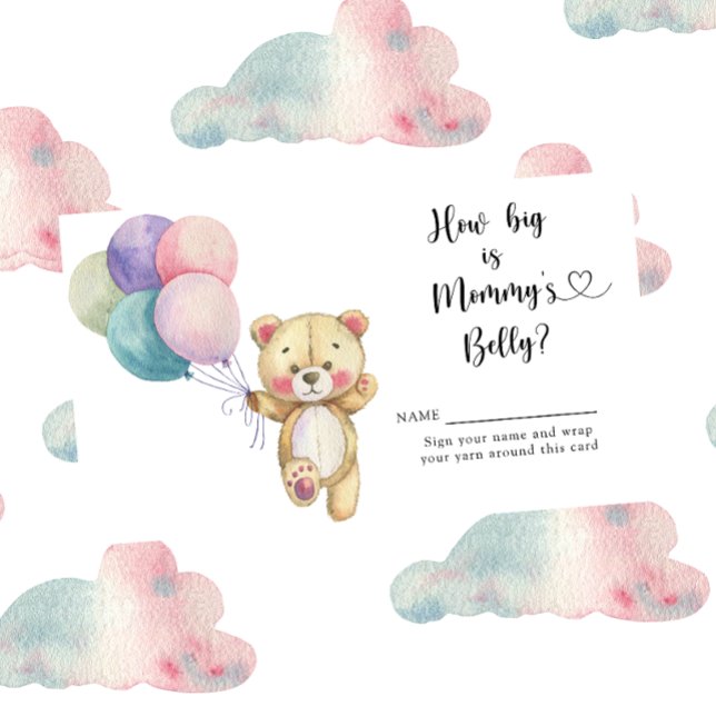 Teddy bear balloons - How big is mummy's belly Enclosure Card (Creator Uploaded)