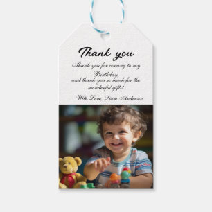 Teddy Bear Balloons Kids Photo Birthday Gift Tags