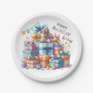 Teddy Bear Balloons Kids Photo Birthday Paper Plate