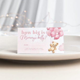 Teddy bear balloons pink how big is mummy's belly enclosure card