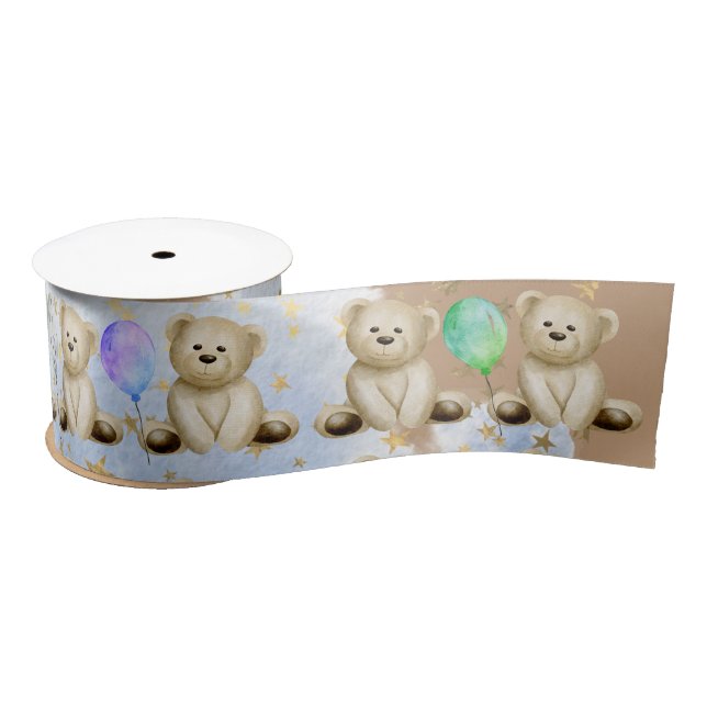 Teddy Bear & Balloons Satin Ribbon (Spool)