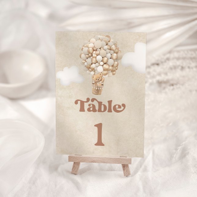 Teddy Bear Balloons Table Number (Creator Uploaded)