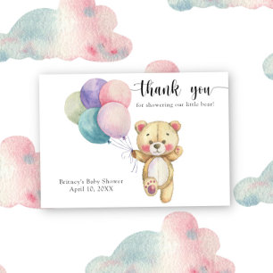 Teddy bear balloons - thank you card