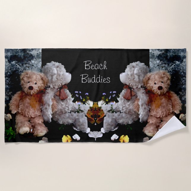 Teddy Bear Beach Buddies Towel (Front)