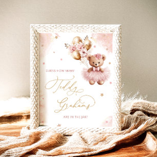 Teddy Bear Bear Guess How Many Grahams Poster