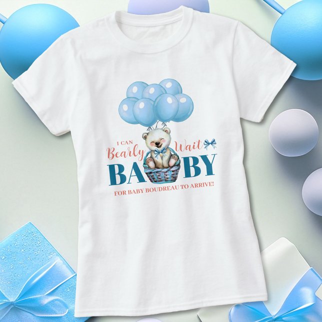 Teddy Bear Bearly There Blue Baby Shower T-Shirt (Creator Uploaded)