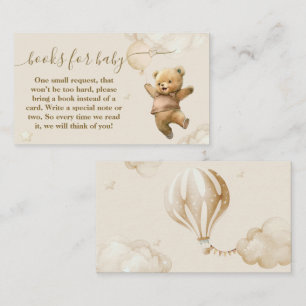 Teddy Bear Bearly Wait Air Balloon Baby Shower Enclosure Card