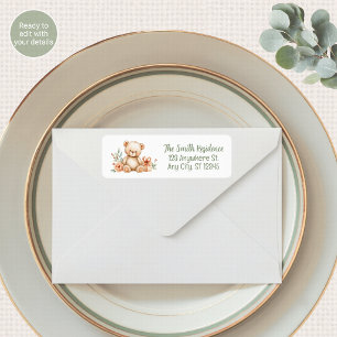 Teddy Bear Bearly Wait Baby Shower Return Address