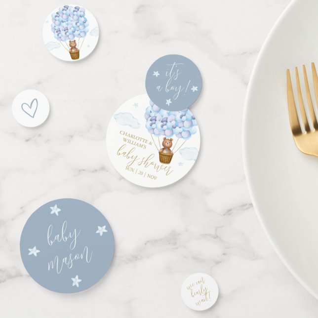 Teddy Bear Bearly Wait Blue Boy Baby Shower Confetti (Teddy Bear Bearly Wait Blue Boy Baby Shower Confetti)